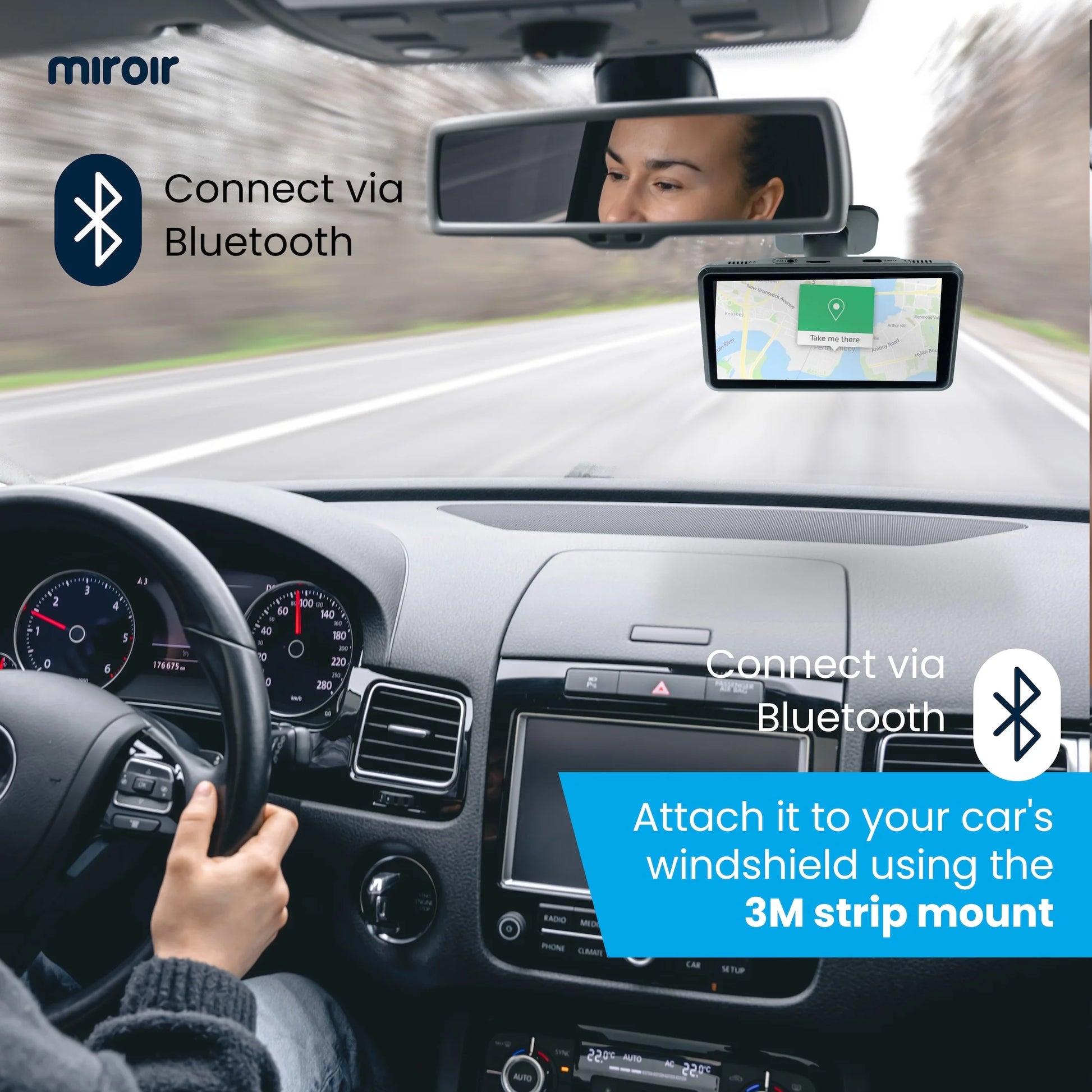 Drivvplay 5" Portable Car In-Dash Unit with Wireless Carplay & Android Auto