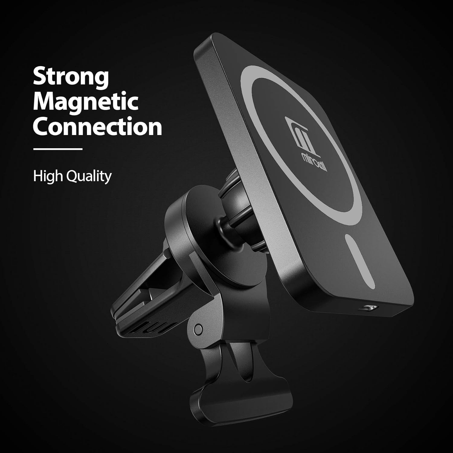 Magnetic Wireless Car Charger, for the New Iphone 14, Iphone 13 and Iphone 12 Series, Magnetic Attachment, 15W Fast Charge, Black